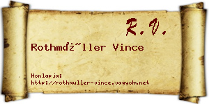 Rothmüller Vince névjegykártya